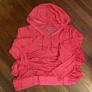 Women’s Pink light weight pull over with hood XL